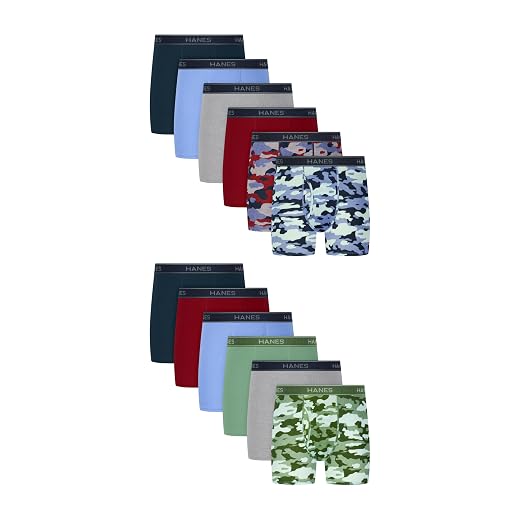 Hanes Boys' Boxer Briefs, Moisture-wicking Underwear for Boys & Toddlers, Assorted, 10 Or 12 Pack