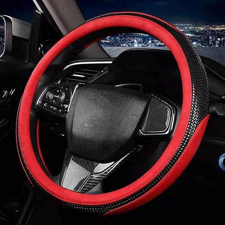Amazon Mazero 車用 ハンドルカバー ステアリングカバー Sサイズ Puレザー 軽自動車 普通車 ミニバン 36 5 37 9cm ステアリング 滑り止め 肌触り良い おしゃれ キャラクター カーハンドルカバー ブラック レッド ハンドルカバー 車 バイク