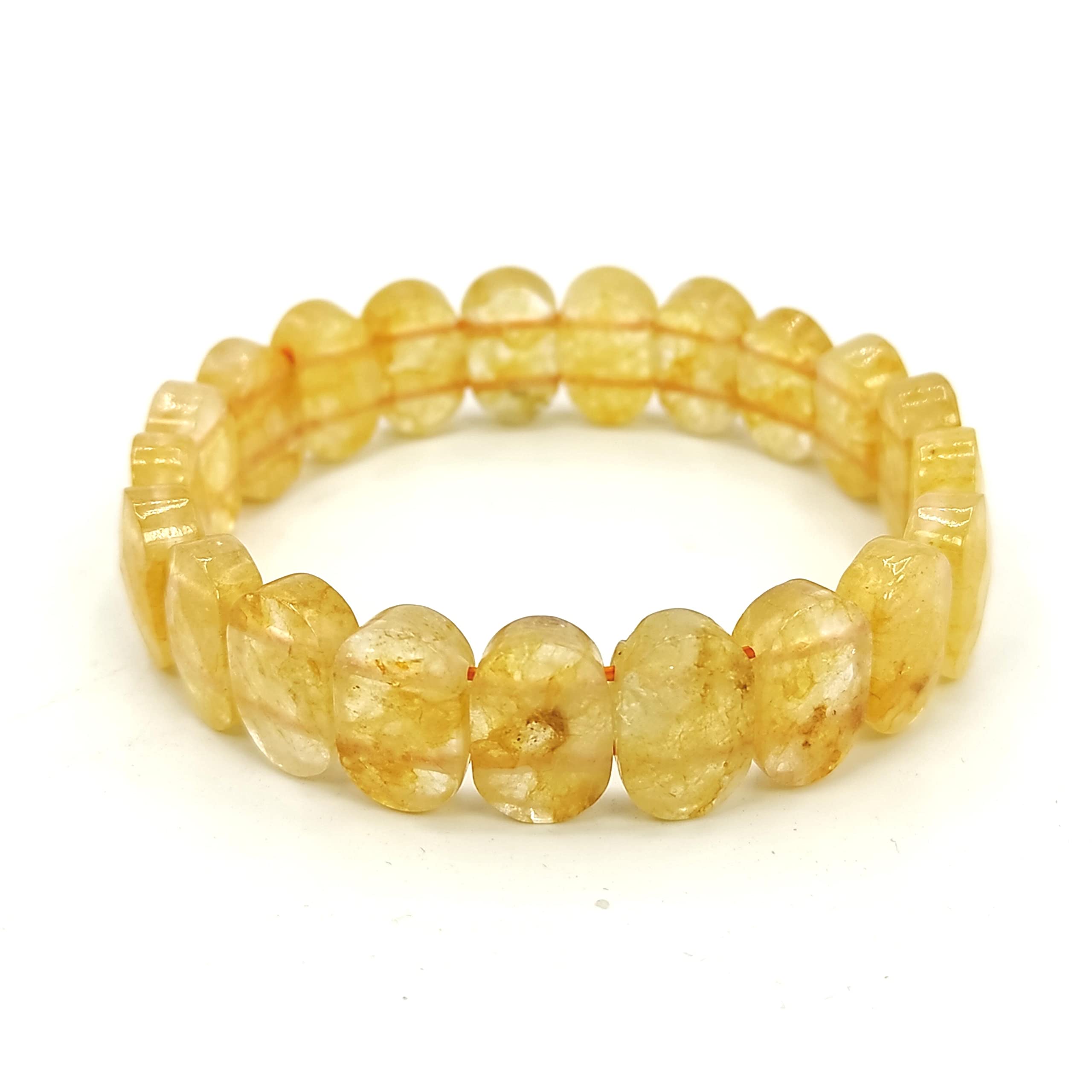 Plus Value Natural Yellow Citrine Bracelet for Men and Women Financial Luck Stylish Original Sunela Crystal Stone Bracelets Reiki Healing Aura chakra (Jute Bag) (B09KRZFB3P) Amazon Price History, Amazon Price Tracker
