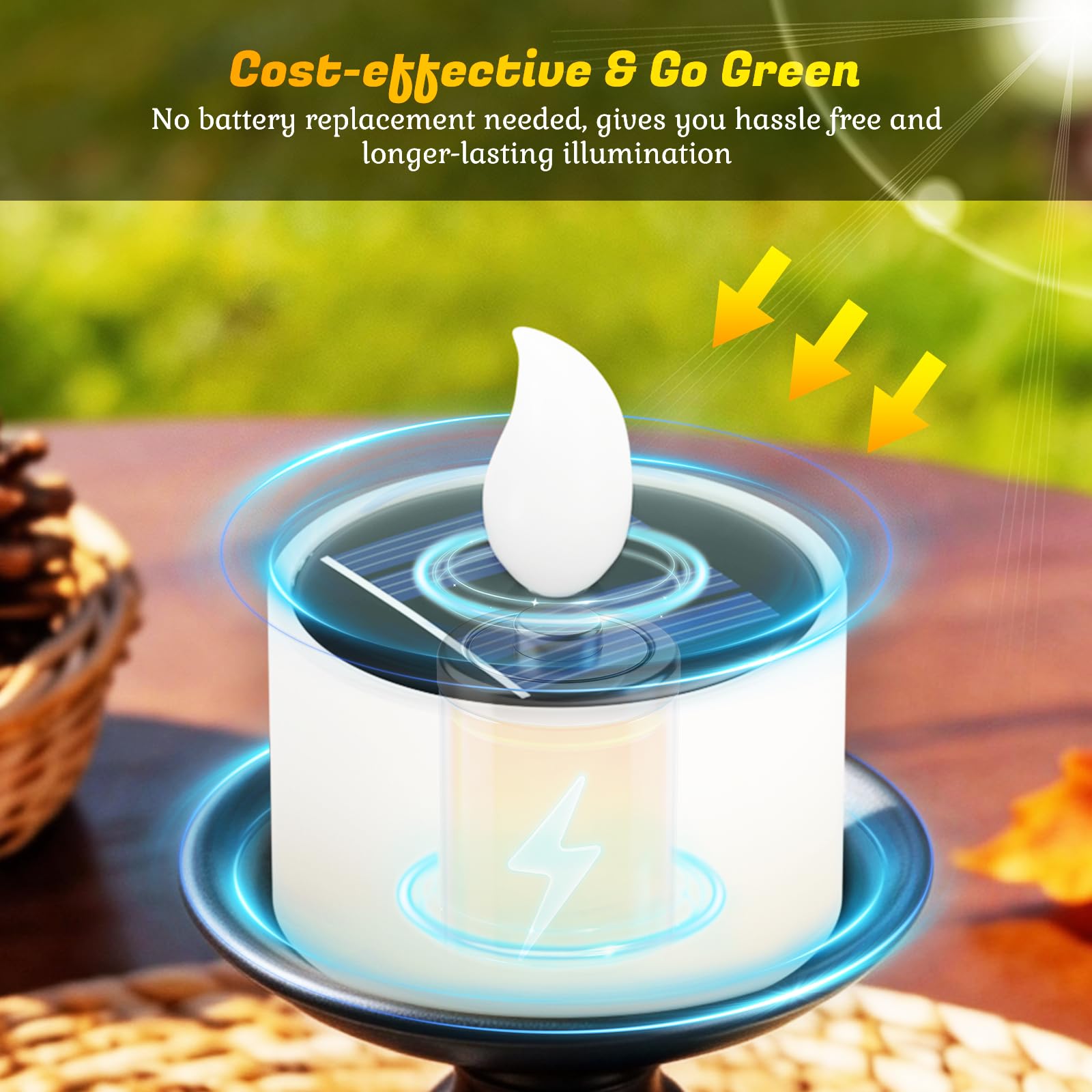 Solar Tea Lights - Waterproof LED Candles -7 Solar Tea Lights - Waterproof LED Candles -7