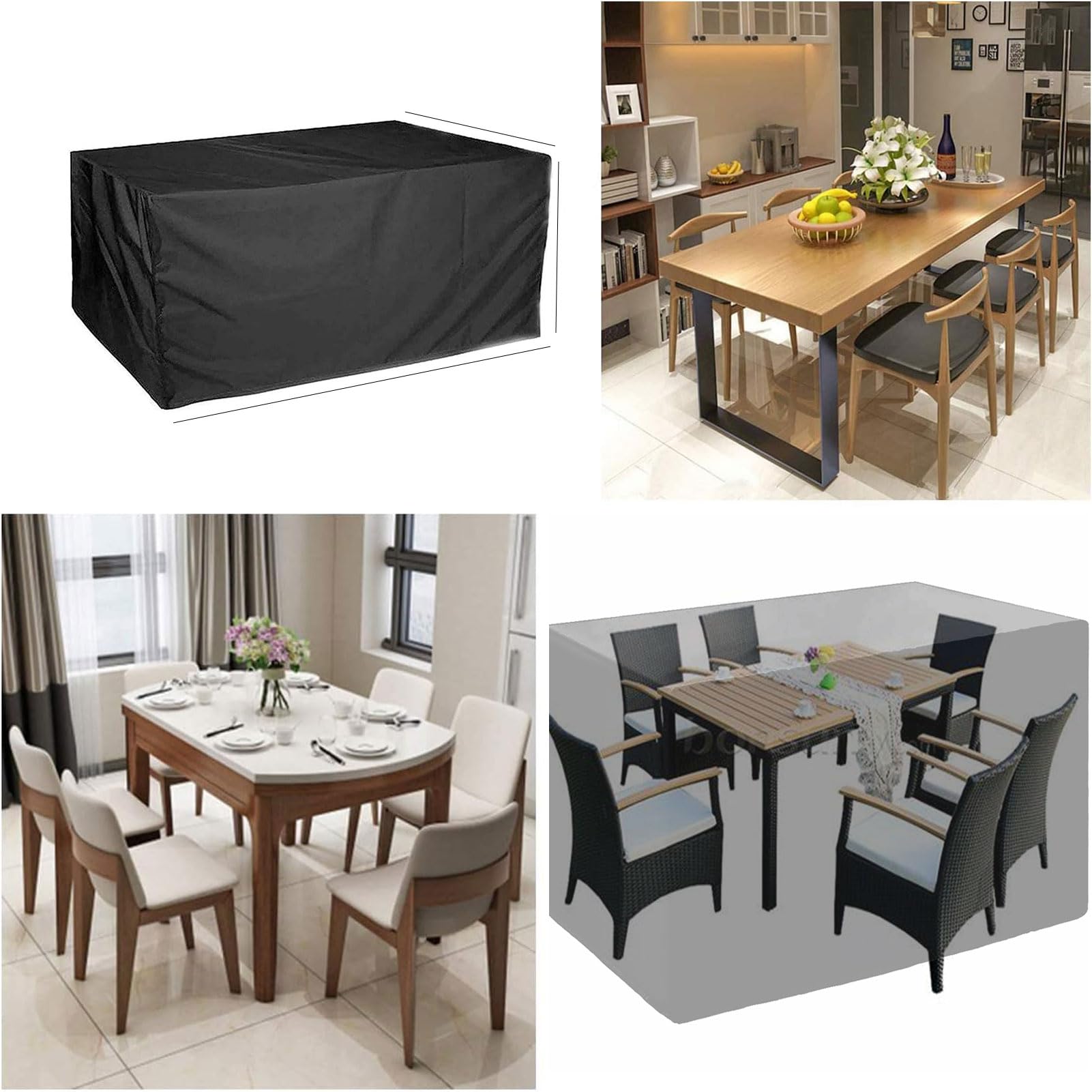Pokrowce na meble ogrodowe Wodoodporne 200x200x80cm, wytrzymałe pokrowce na meble ogrodowe, 420D Oxford Outdoor Prostokątne pokrowce na stół, odporne na rozdarcia, pyłoszczelne
