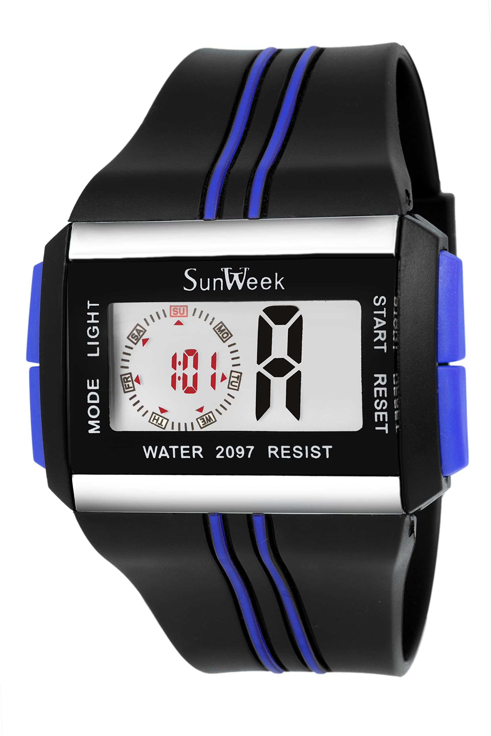 CAVATTI Sports Multi Functional Fashion Analog Digital Mens & Boys Watch -CV107 (Black+Blue) (B09LR3KFY3) Amazon Price History, Amazon Price Tracker