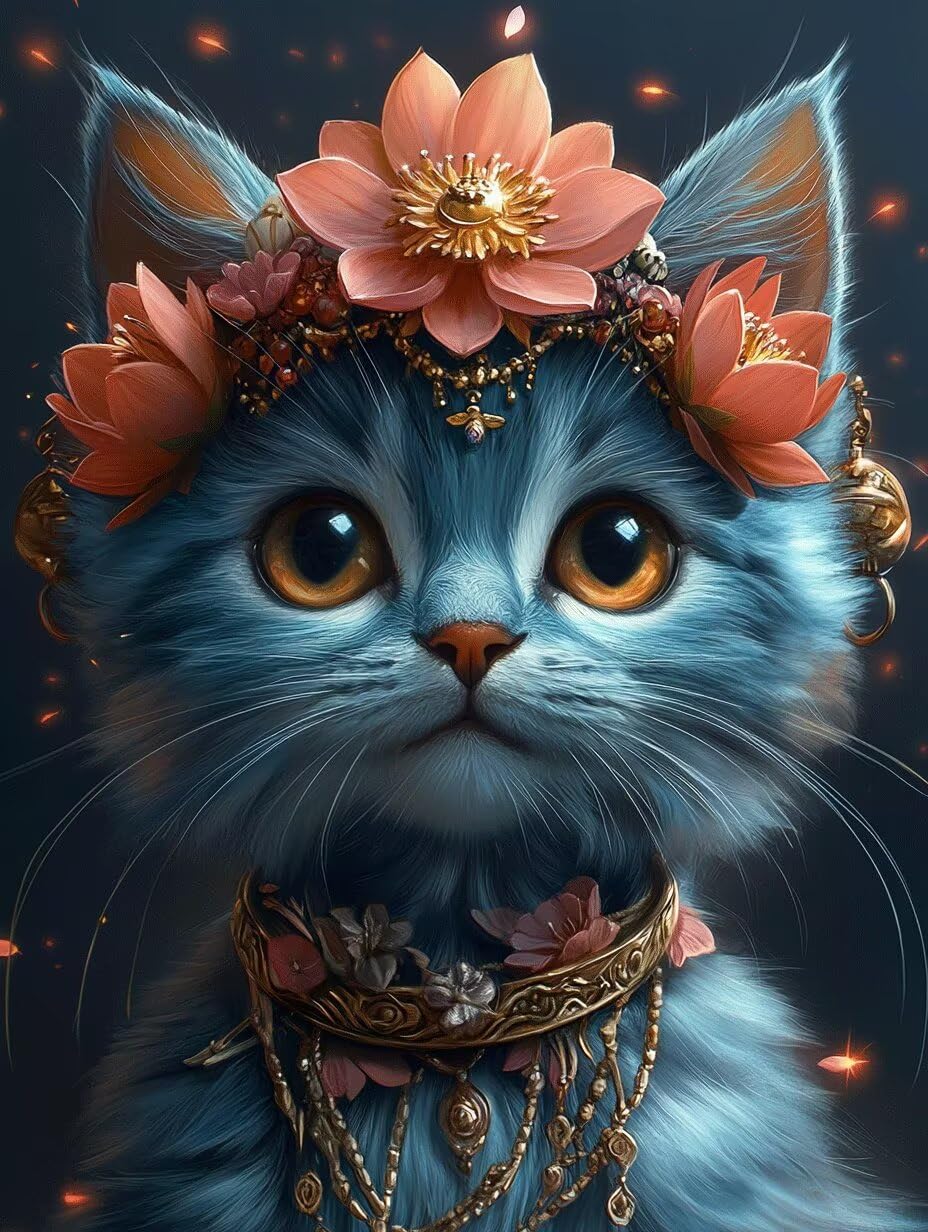 5D DIY diamentowe malowanie kwiat zestaw do malowania diamentami dla dorosłych i dzieci pełny kot diamentowy obraz krzyż Embroidery łatwe dla początkujących, sztuka kryształowa dekoracja ścienna