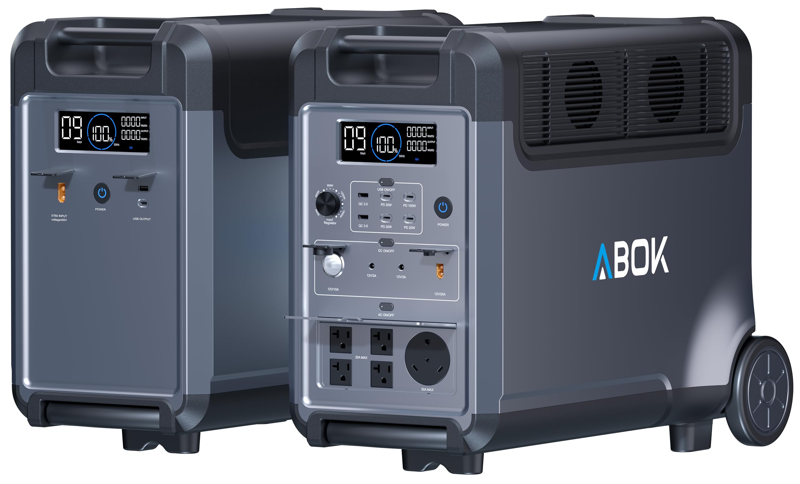 ABOK Ark3600 Portable Power Station with Extra Battery, up to 11520Wh