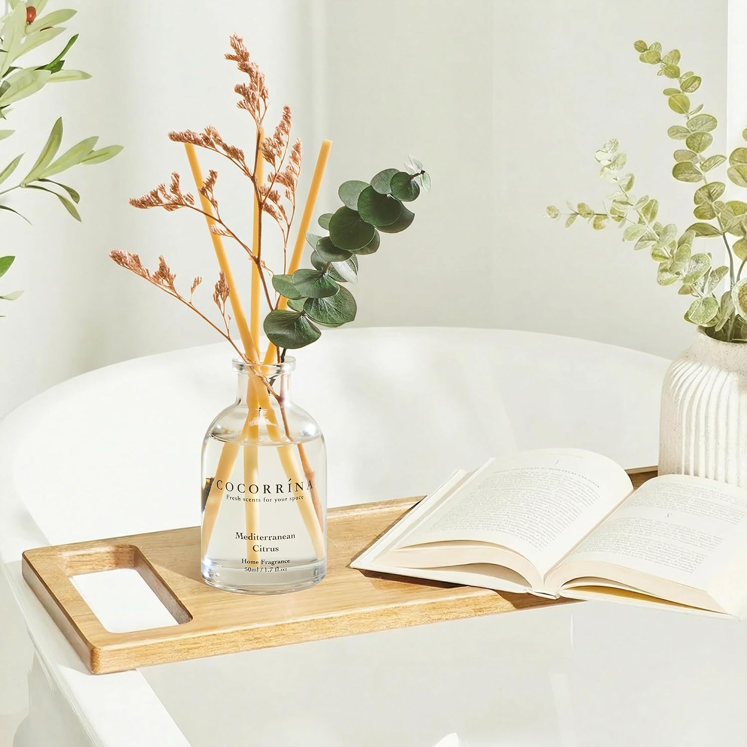 COCORRÍNA Reed Diffuser Set of 3 with Dried Eucalyptus for Home & Office image 5