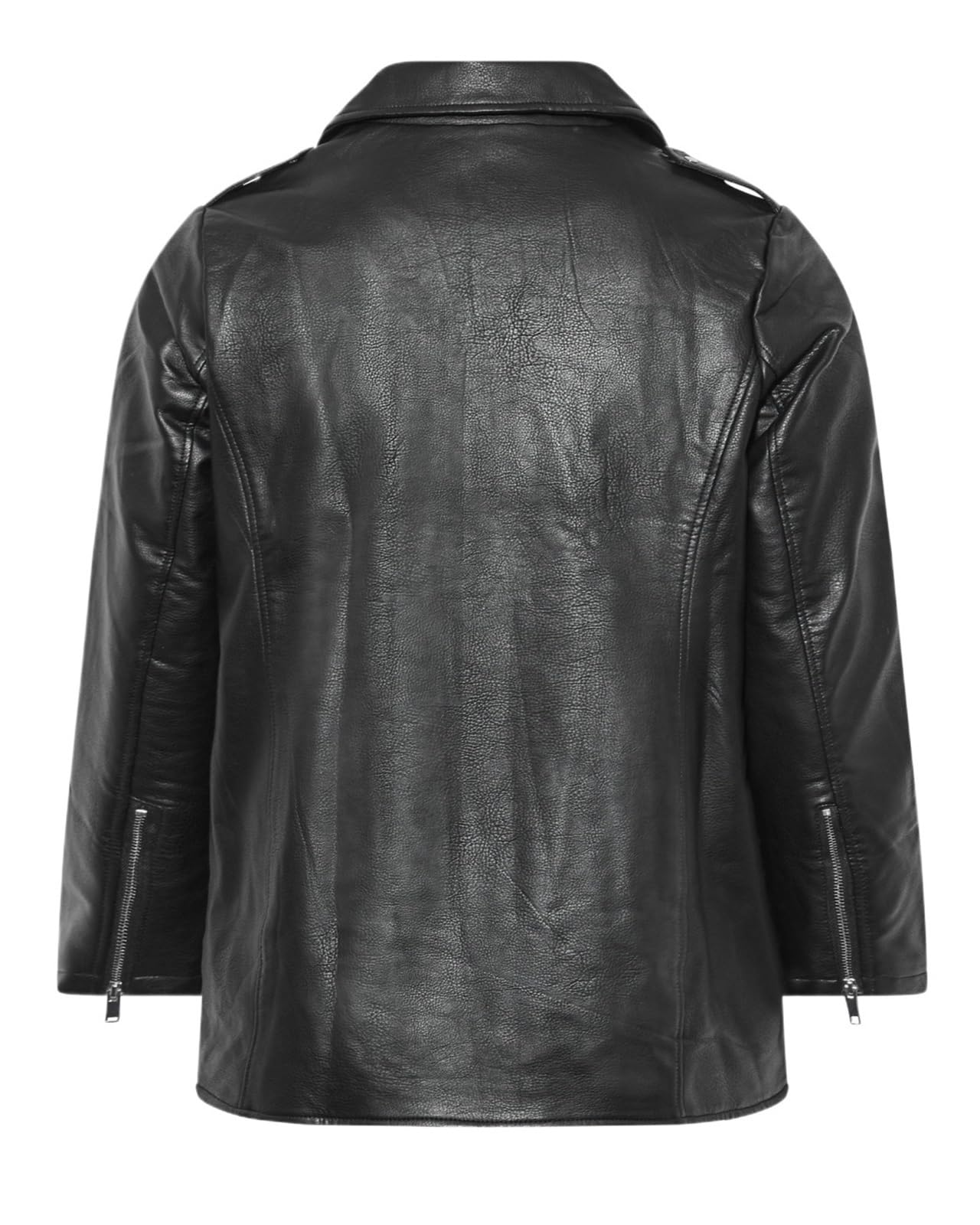 Chaqueta Cuero Mujer PU Leather Zipper Jacket Casual Long Sleeve Lapel Para salir