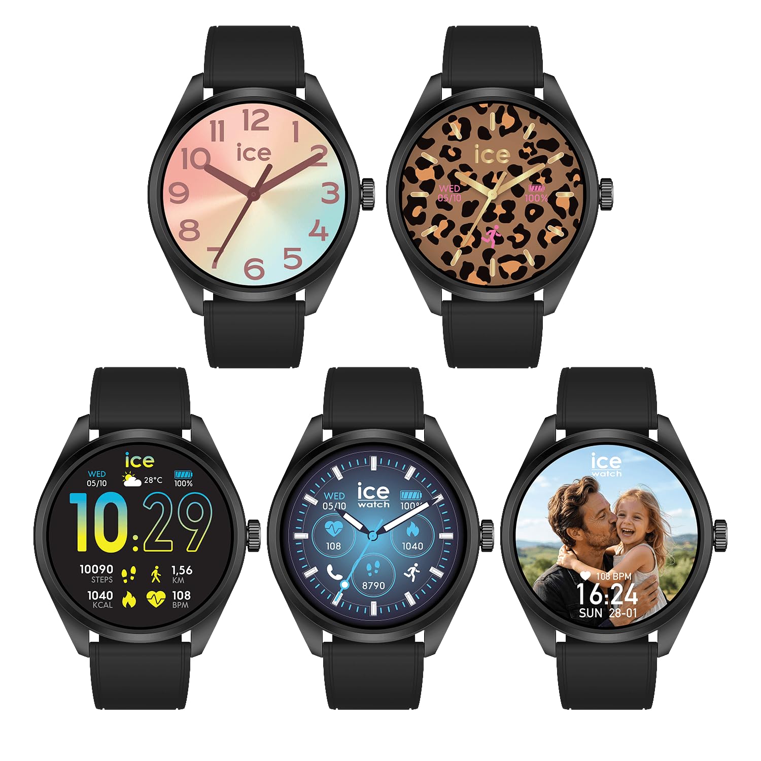 Ice-Watch - ICE smart forever Blue Milanese - Smartwatch czarny z silikonowym paskiem - 026217 (1.32 cala / 42mm)