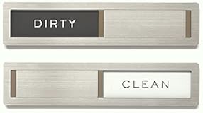 Dishwasher Magnet Clean Dirty Sign&comma; Kubik Letters Premium Stainless Steel Grade 304&comma; Kitchen Organizers and Storage Decor Accessories&comma; Extra Adhesive Tapes Included&period;