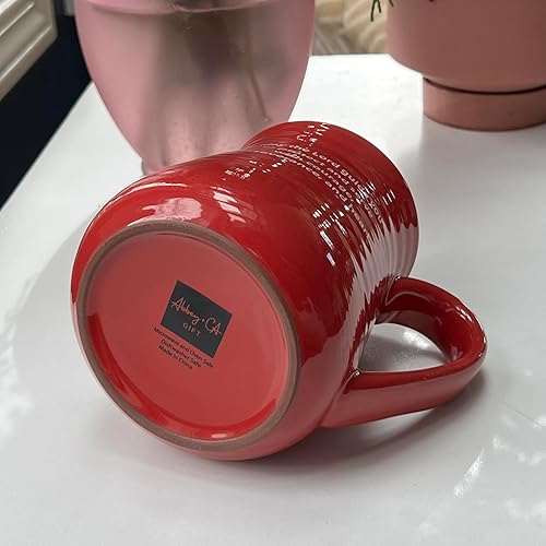 Miniatura 6 de Abbey Gift Taza de cerámica de bomberos, color rojo y marrón, 4.4 in