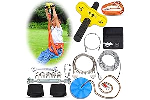 80FT Backyard Outdoor Adult Kids Zipline, Zip Lines Kit 350LB Heavy Duty