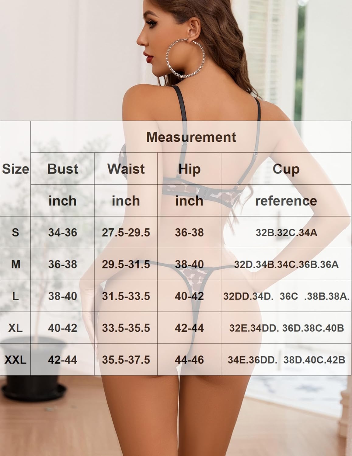 Avidlove Mesh Lingerie Sets for Women Sexy Cut Out Sheer 2 Pieces Bra and Panty Set Wireless Underwear - Image 7