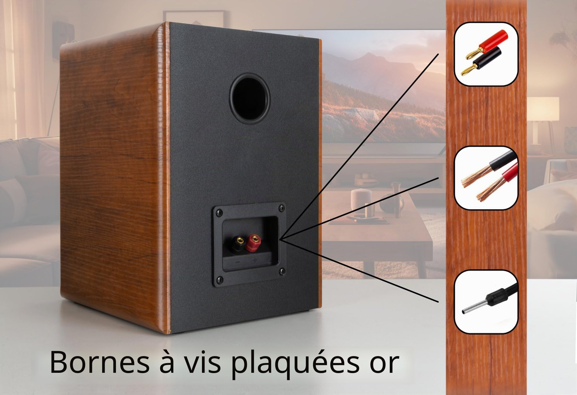 McGrey BSS-365 BN 6, 5" Enceintes HiFi Bibliothèque Paire Marron 2X 60W RMS