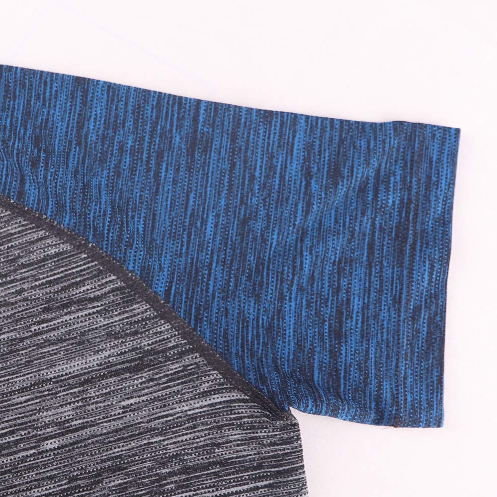 Muscle Alive Uomo Magro Stretto Compressione Livello Base Manica Corta Maglietta Bodybuilding Top Poliestere e Spandex