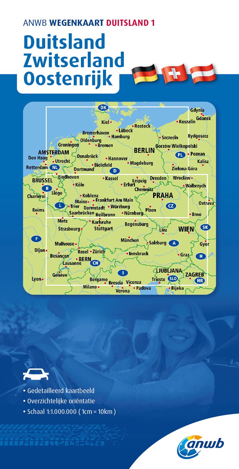 Germany / Switzerland / Austria road map (1) (Wegenkaart)