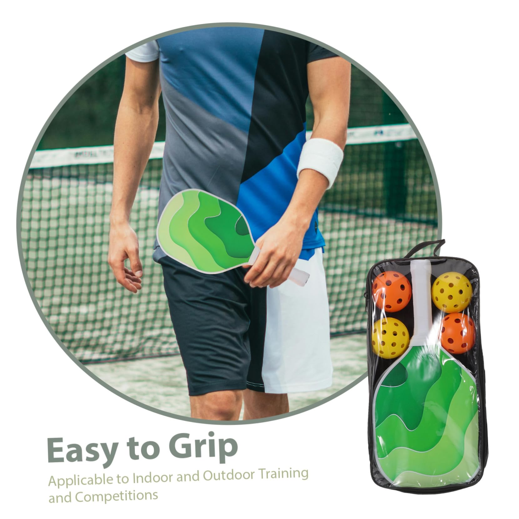 BESTonZON Racchetta Da Pickleball Termoformata Leggera Con Antiusura Set Completo Per Allenamento e Gioco in Famiglia Adatto Principianti e Professionisti