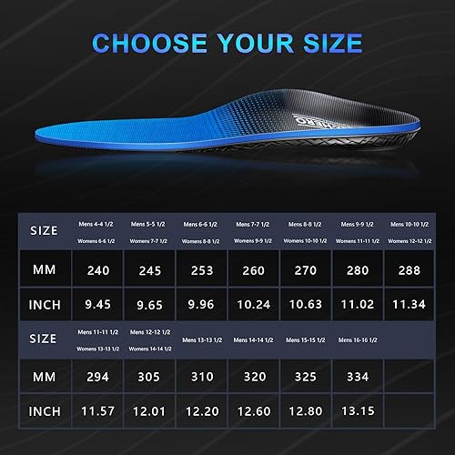 Miniatura 7 de Walkhero - Plantillas ortopédicas para aliviar el dolor para fascitis plantar con soporte de arco alto, alivia la fatiga de pies planos y pies