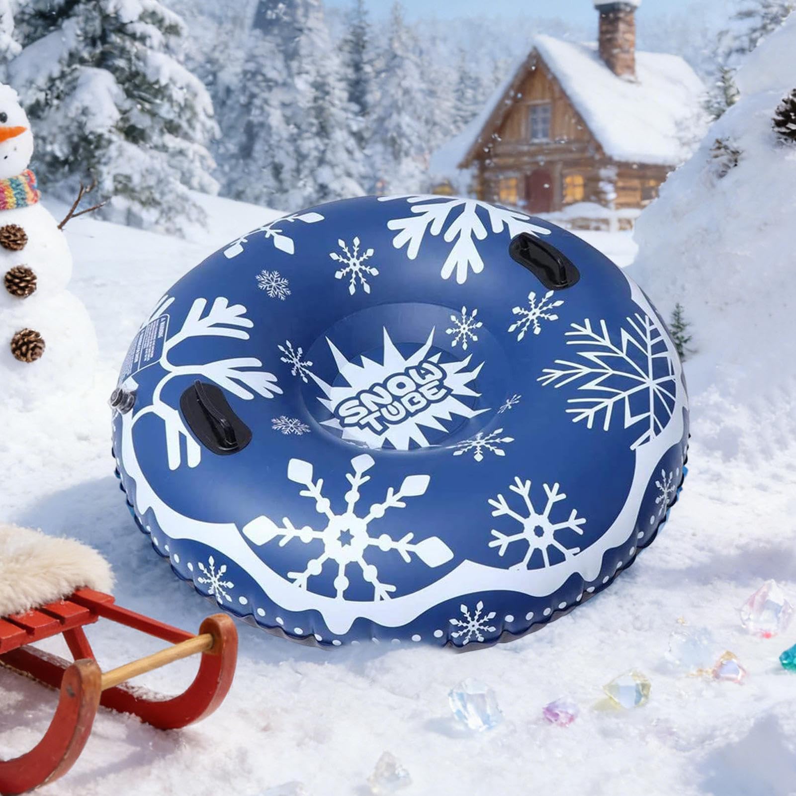 Tubes de luge – Cercle de neige gonflable pour l'hiver | Anneau pour luge dans le jardin, la cour et la piste – pour l'hiver, luge de maison, promenade, piscine, réunion, plage, sport et