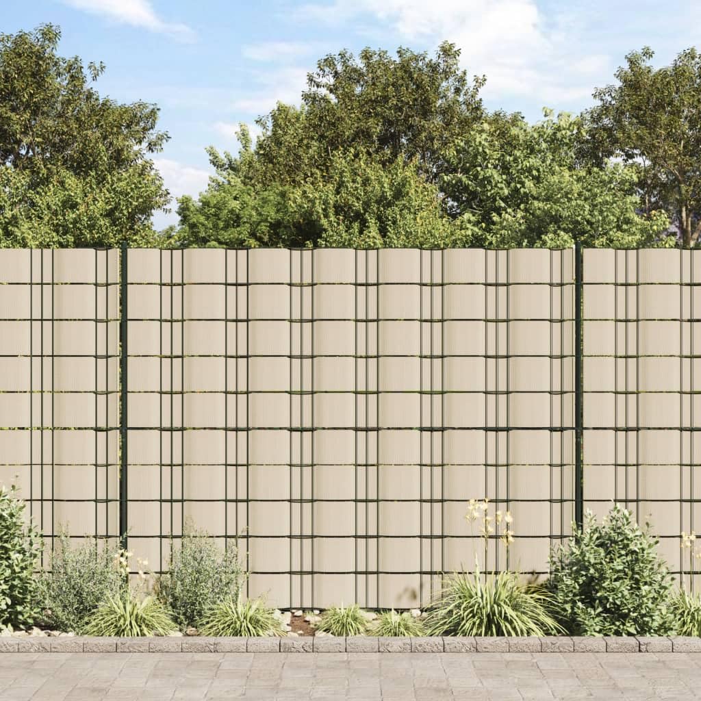 Recinzione frangivento in PVC crema 35x0,19 m con 80 clip, pannello barriera privacy resistente ai raggi UV per giardino esterno cortile balcone terrazzo prato