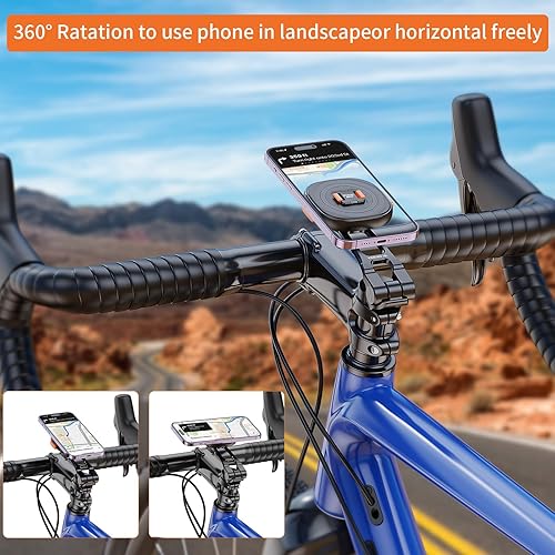 Miniatura 6 de VRIG MG18L Soporte de teléfono para bicicleta, sujeción magnética y bloqueo seguro, soporte universal para teléfono para bicicleta y motocicleta,