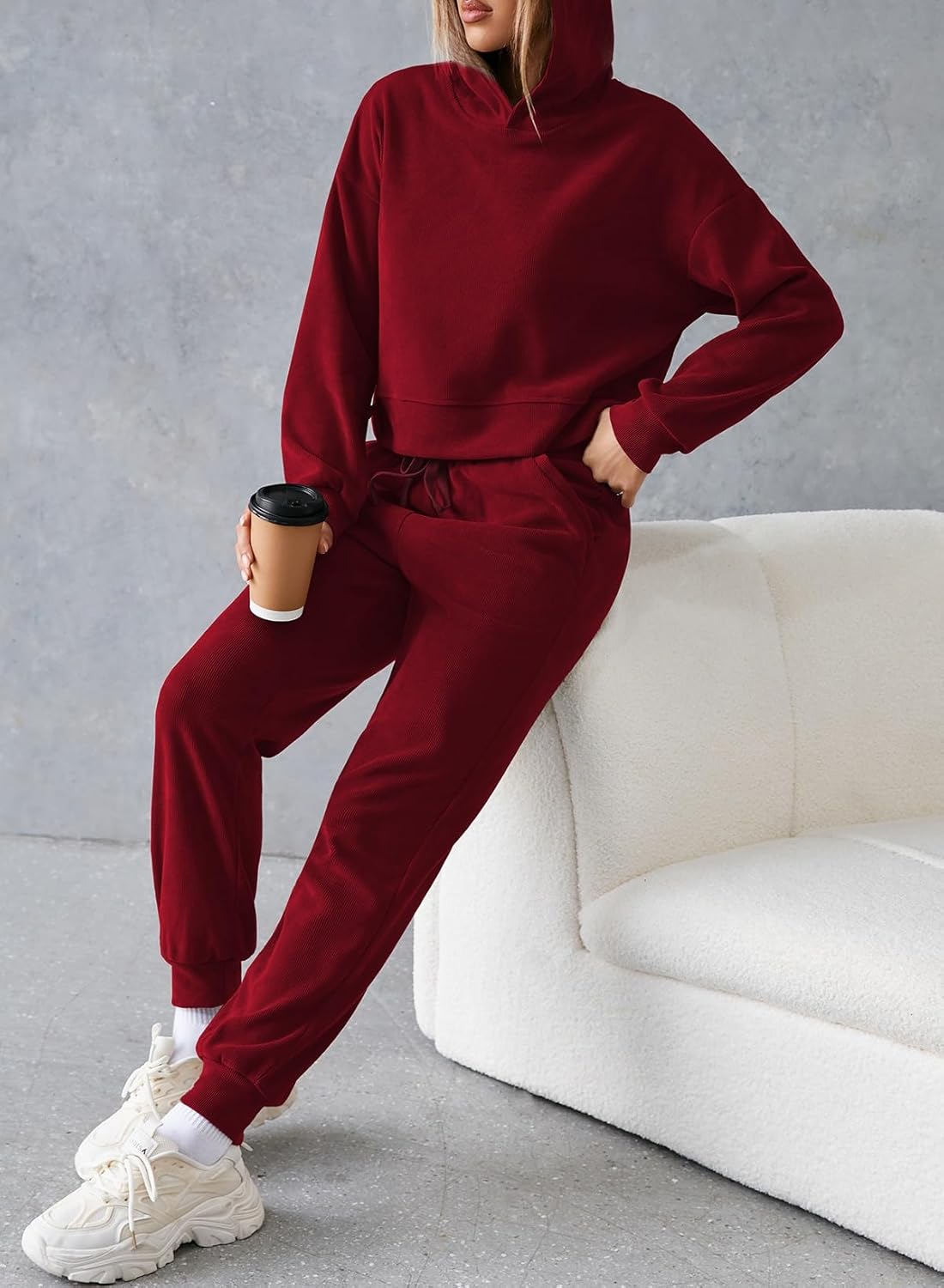 Herseas Fall Outfits for Women 2025 Matching Sets two piece Sweatsuits Hoodies Lounge Sweat Sets Fall Fashion Clothing - Image 5