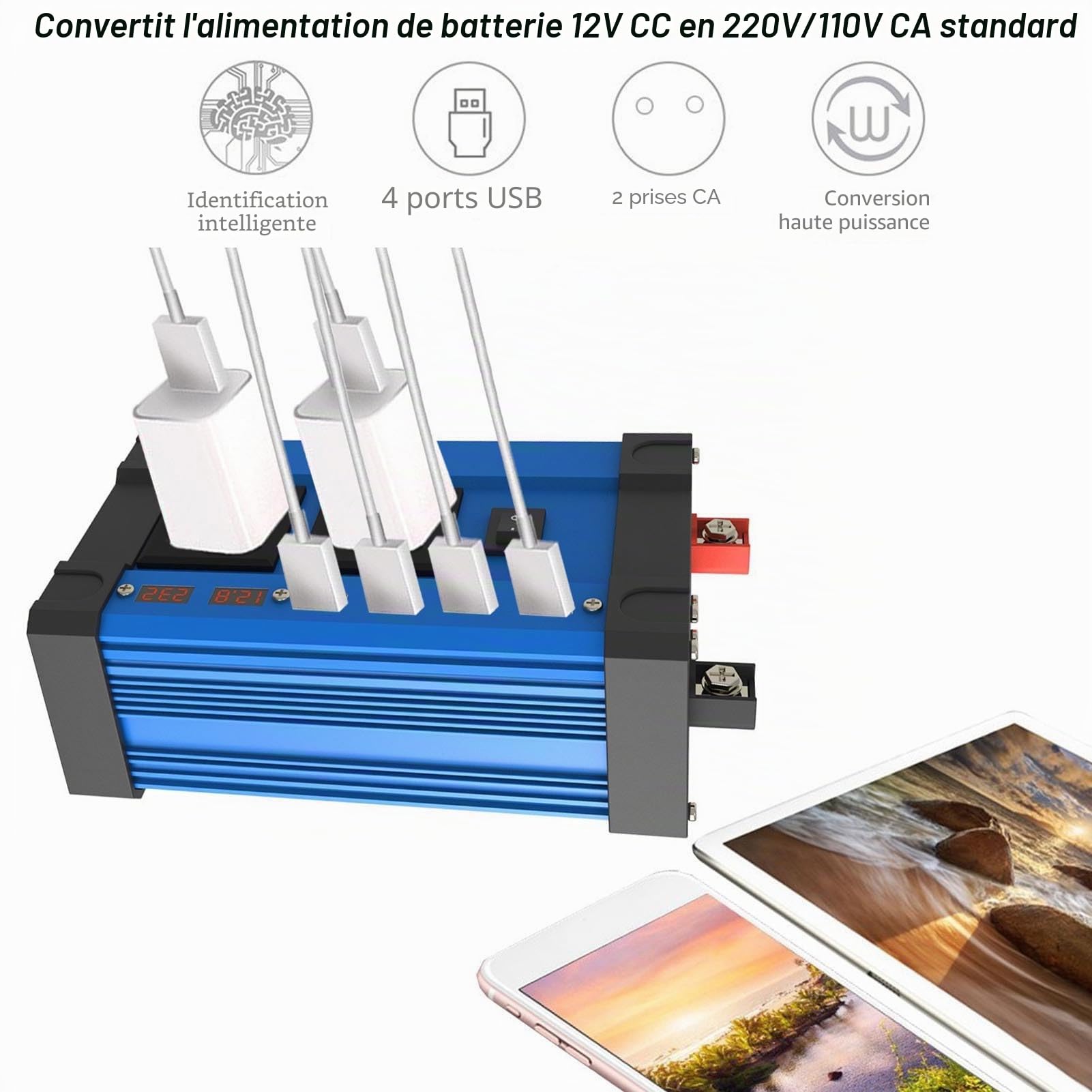 Système de Générateur Solaire 300W 12V à 220V, Onduleur 18W 18V, Panneaux Solaires, Générateur de, Système D'alimentation, Contrôleur Solaire