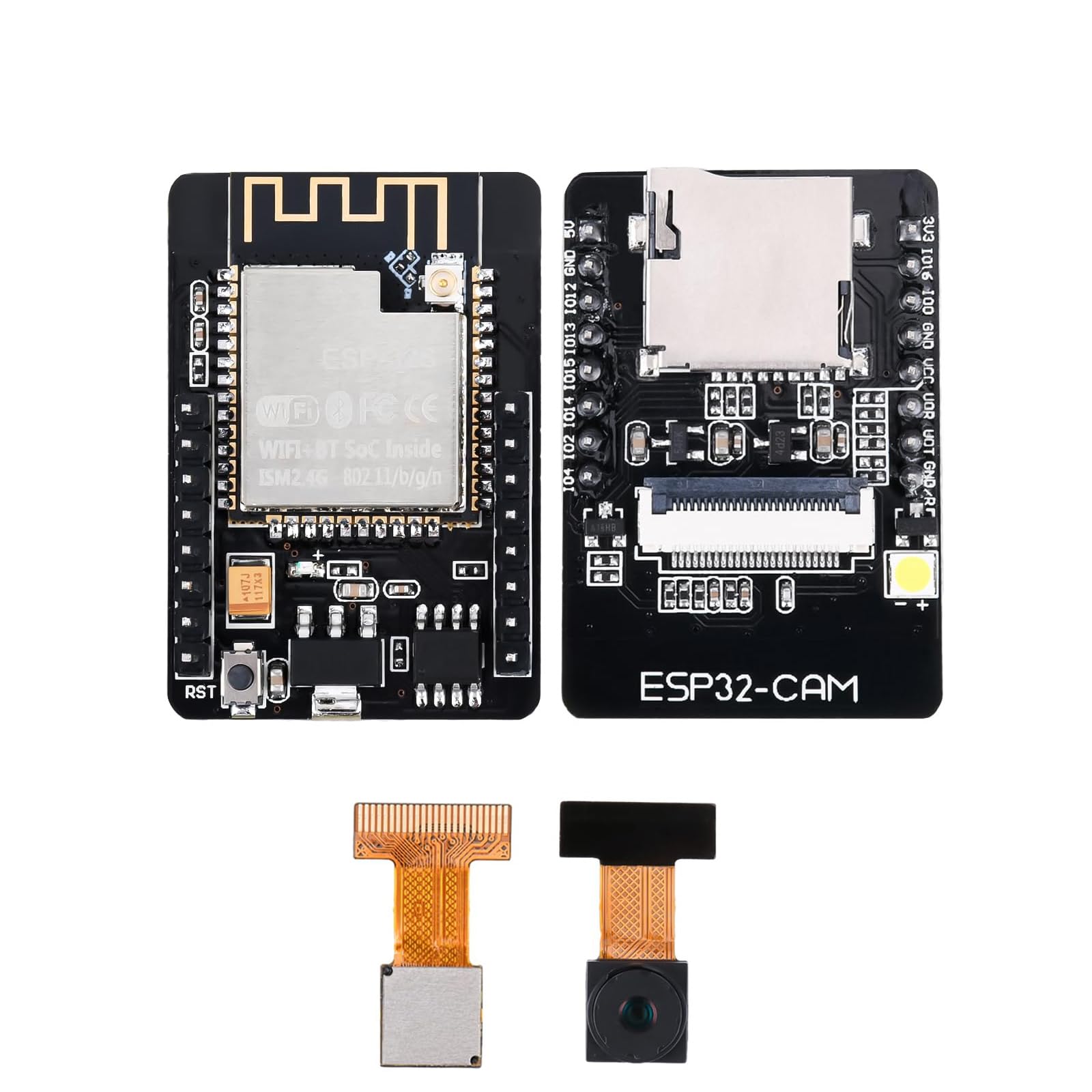 Diymore 2 Piezas para ESP32 USB C para ESP32 CAM Placa de Desarrollo, WLAN/Bluetooth, DC 5V Placa de Desarrollo de Doble núcleo con módulo de cámara 2640