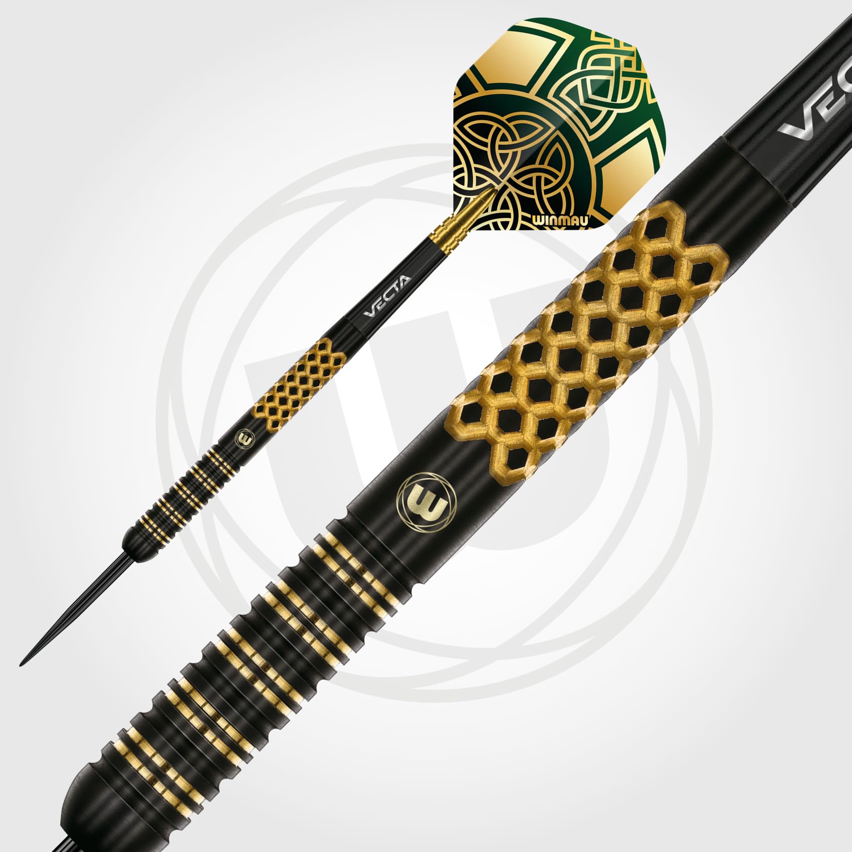 WINMAU Professioneller Spieler - Brendon Dolan Signature Series - 90% Profi Wolfram Dartpfeile - Metallspitze Darts Set mit Dart Flüge und Dart Wellen - Verfügbare Gewichte 23g & 25g