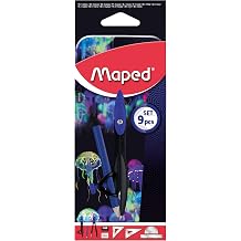 Maped - Deepsea Paradise School Compass Mathset Set - Ring Compass + Lead Compass + Drawing Set + Pencil Sharpener + Eraser + Pencil