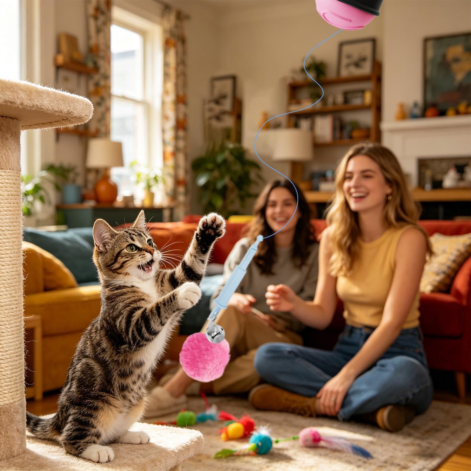 Interaktives Katzenspielzeug, Spielstab und Necken in Eisform
