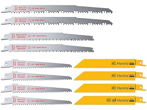 Paquete de 1 de 12 pulgadas, paquete de 4 de 9 pulgadas, paquete de 3 de 8 pulgadas y 6 pulgadas, paquete de 7 cuchillas de sierra de podar de