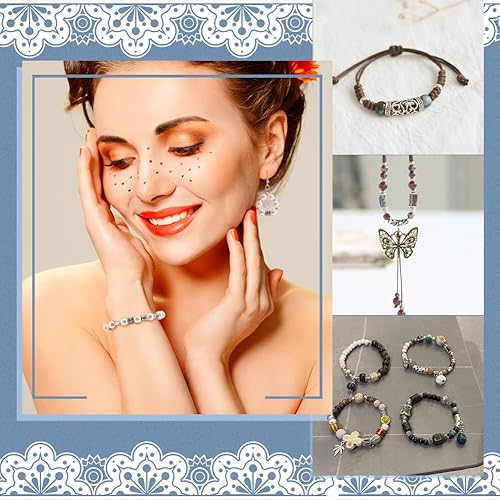 Miniatura 5 de PH PandaHall 120 cuentas de plata tibetana, cuentas espaciadoras de agujeros grandes de 12 estilos, dijes de aleación, columnas surtidas para hacer