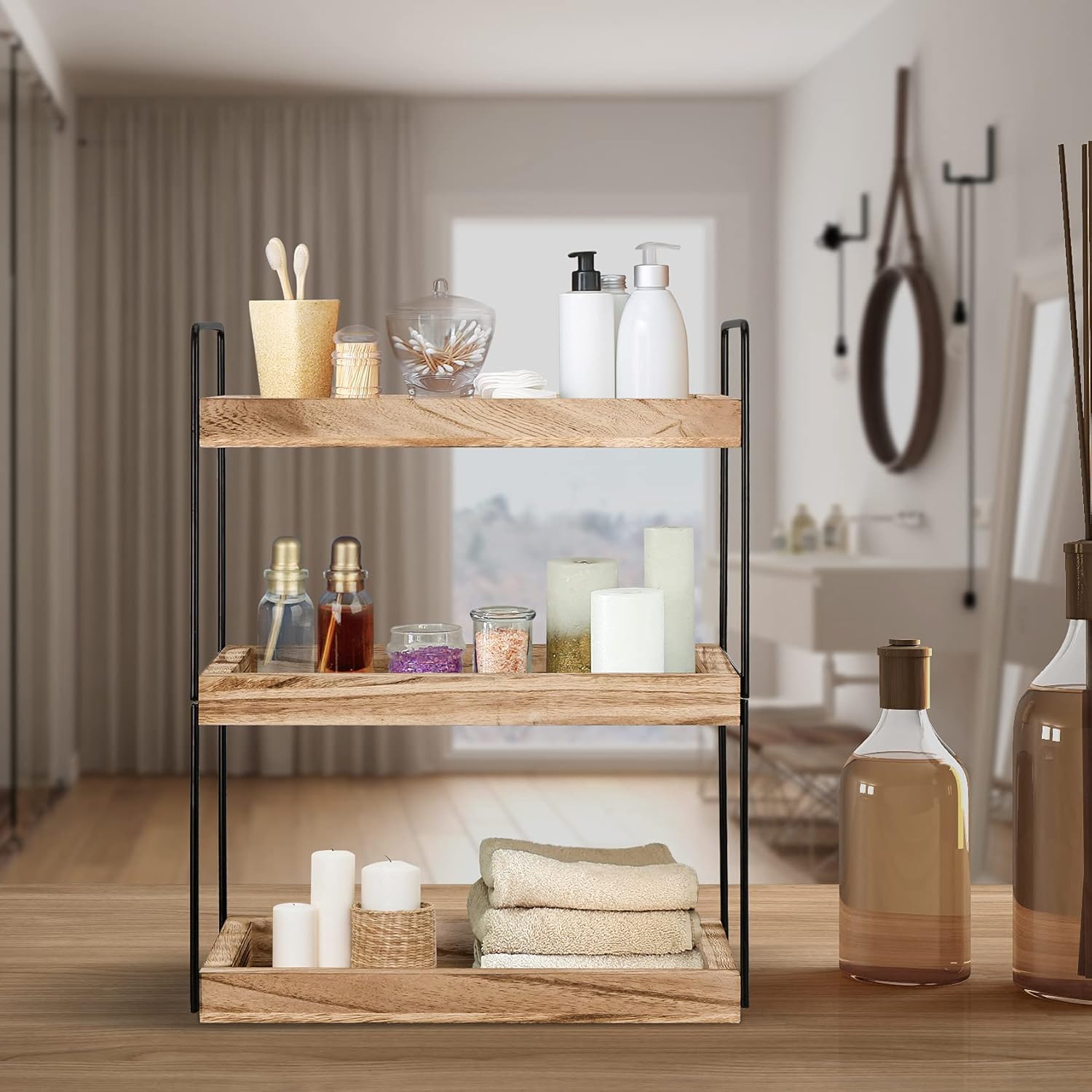 3 Tier Bathroom Counter Organizer, Counter Standing Rack Cosmetic Holder, Bathroom Countertop Organizer and Storage Shelf, Vanity Organizer Bathroom Counter Tray and Coffee Station Organizer : Home & Kitchen