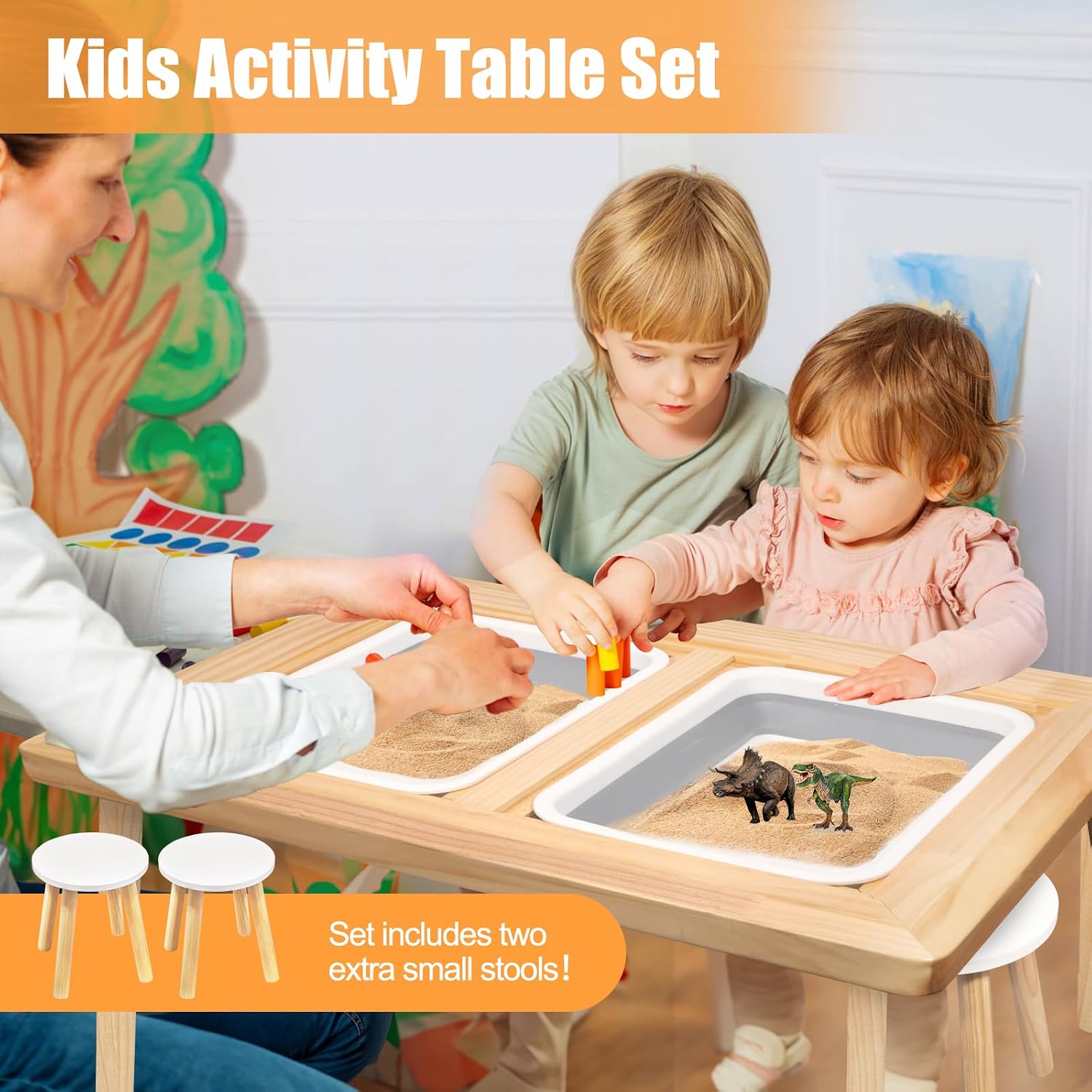 Mesa De Agua Y Arena De 3 Niveles Para Niños, Sensorial Y Espaciosa, Con Accesorios Divertidos, Ideal Para Playa, Jardín Y Juegos Al Aire Libre