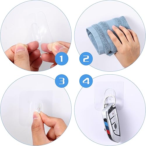Miniatura 5 de Ouligay 20 ganchos de ventosa resistentes, ventosas para ducha, gancho de succión de acrílico transparente para baño, cocina, oficina y ventanas de