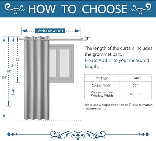 Miniatura 7 de Rose Home Fashion RHF-Panel de cortina opaca ancha y funcional caislamiento térmico ppuerta de patiocorrediza, cortinas extraanchas, persianas