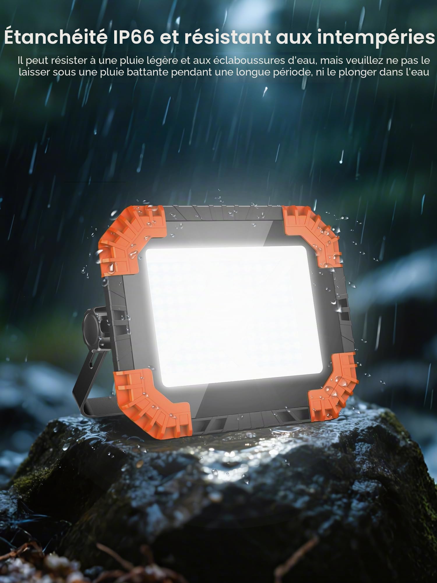 Linke Lampe de Travail Rechargeable Solaire/USB-C Batterie 20000mAh Power Bank 2 Luminosité 3 Températures de Lumière Mode SOS IP66 Projecteur LED Chantier Portable pour Camping, Atelier, Urgence