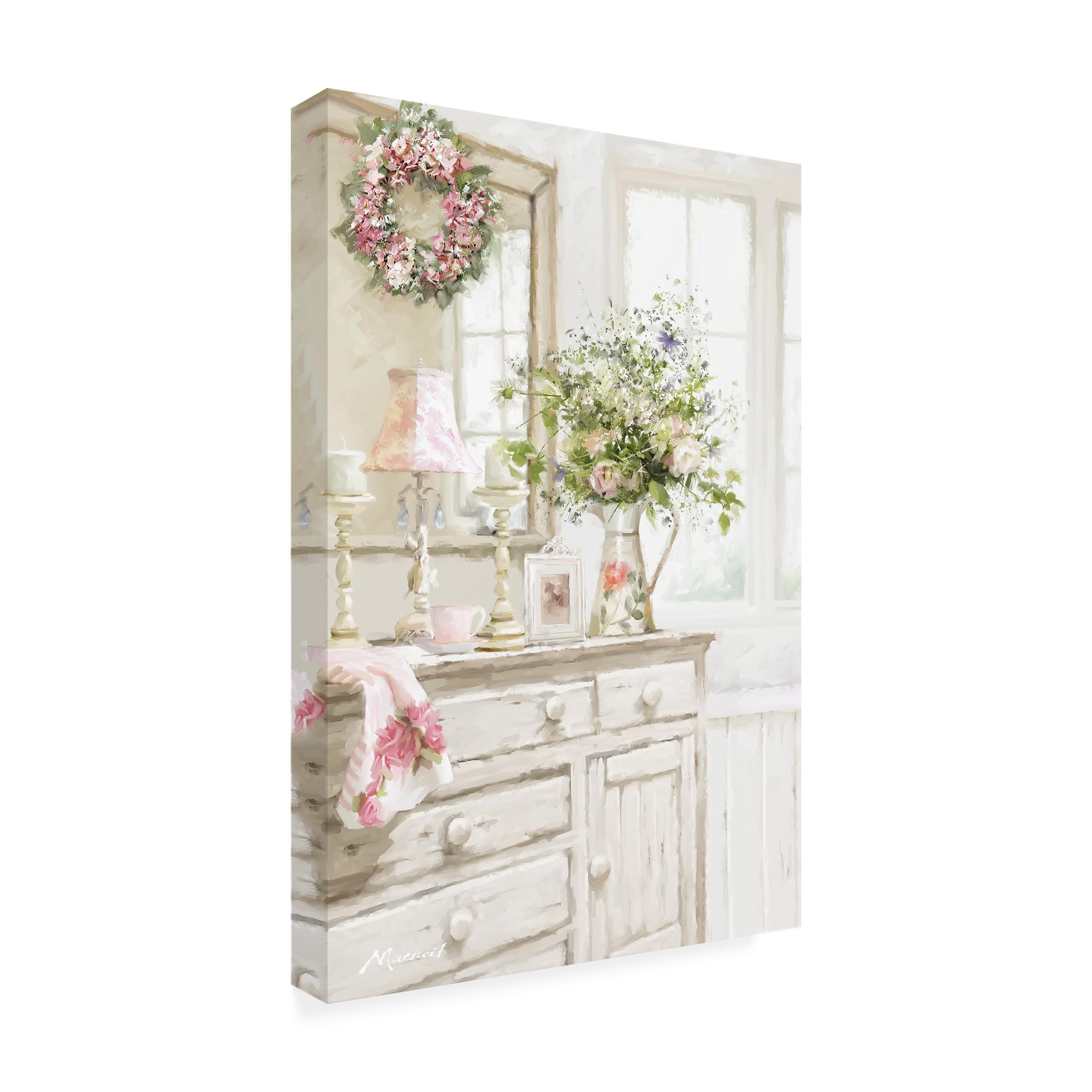 Wrapped Canvas Wall Art - The Macneil Studio 'Shabby Chic' Wall Art for Living Room, Bedroom, or Office Décor - 16x24