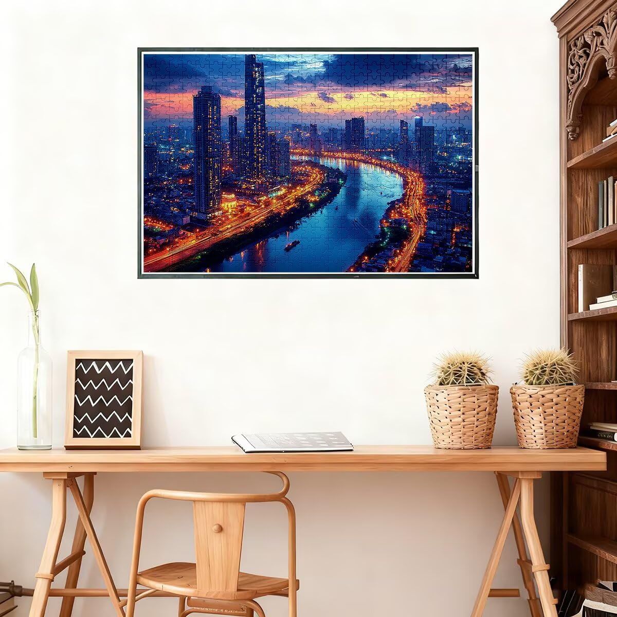 Puzzle 5000 sztuk krajobrazy, puzzle miasto, puzzle dla dorosłych kreatywna rozrywka, drewniane puzzle z pudełkiem prezentowym, klasyczne puzzle zabawki edukacyjne, oryginalne prezenty dla kobiet