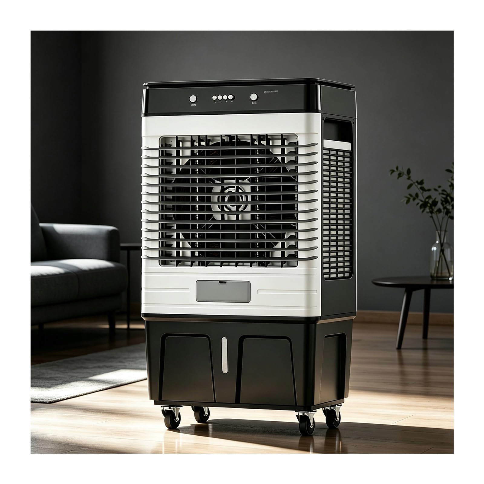 Hboomoem Mechanical Aire Acondicionado Portatil, Portable Air Conditioner For Bedroom, 3 Speed Settings And A Large 15.85 Gallon Water Tank; Quiet Operation And Wide Angle Airflow