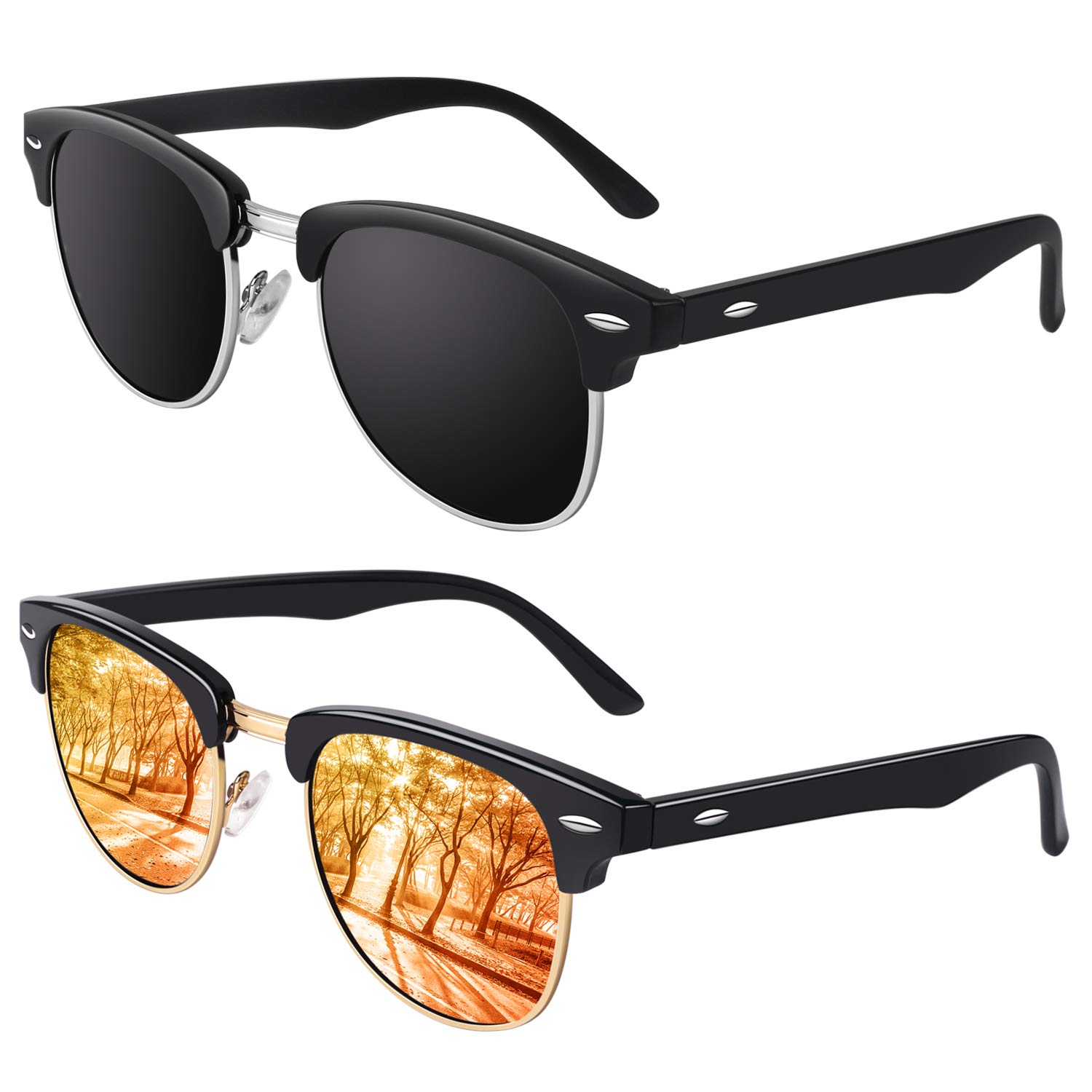 13 x Brand New GQUEEN Horn Rimmed Half Frame Polarized Sunglasses Mens