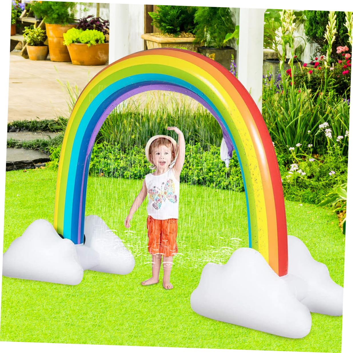 Jouet Arroseur Gonflable Arc-en-Ciel pour Garçon et Filles, PVC, 1 Pièce