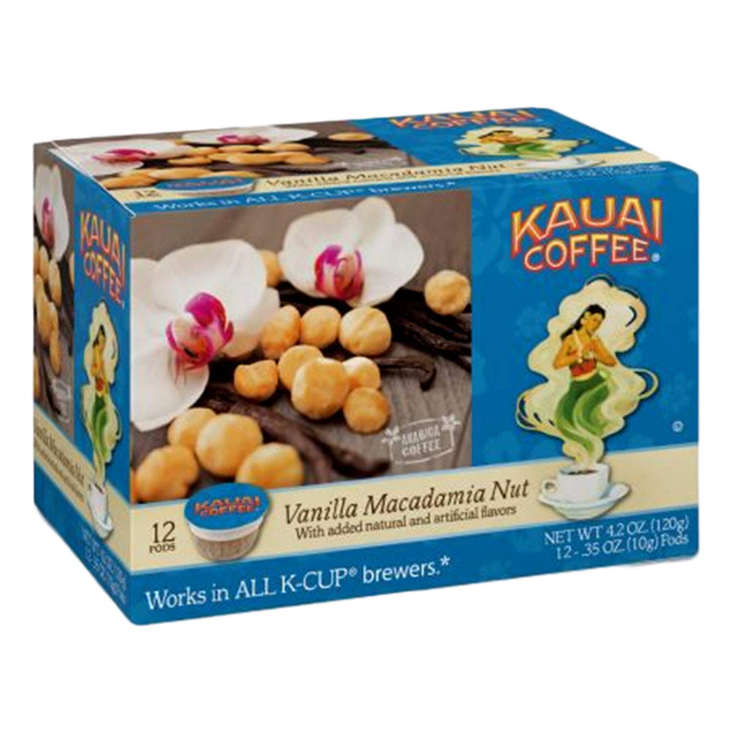 Kauai Coffee Single Serve Cups pods (Vanilla Macadamia Nut