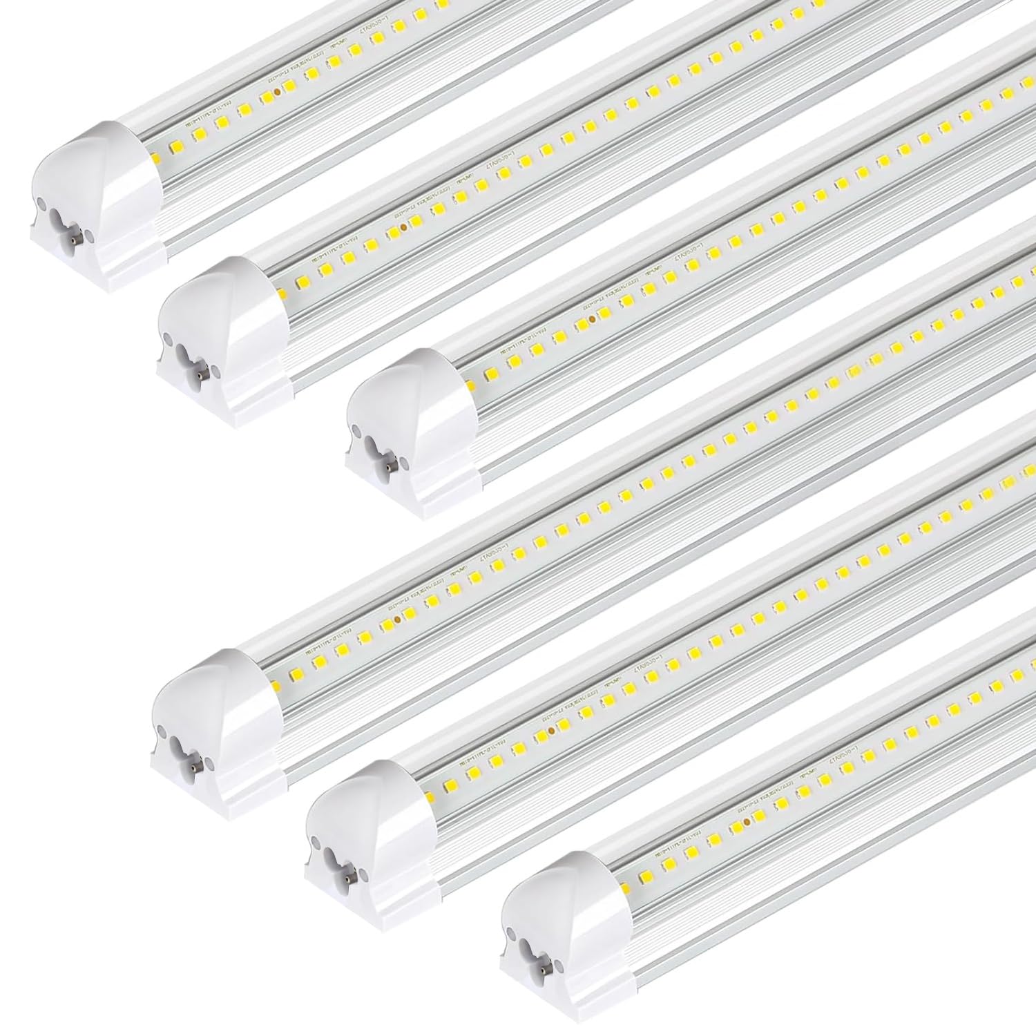 hykolity 6 Pack 4FT LED Shop Light,40W, 5200LM, 6500K Super Bright White,V Shape Integrated T8 LED Tube Light,4 Foot Linkable Shop Lights with Built-in ON/Off Switch for Garage,Warehouse,Workshop