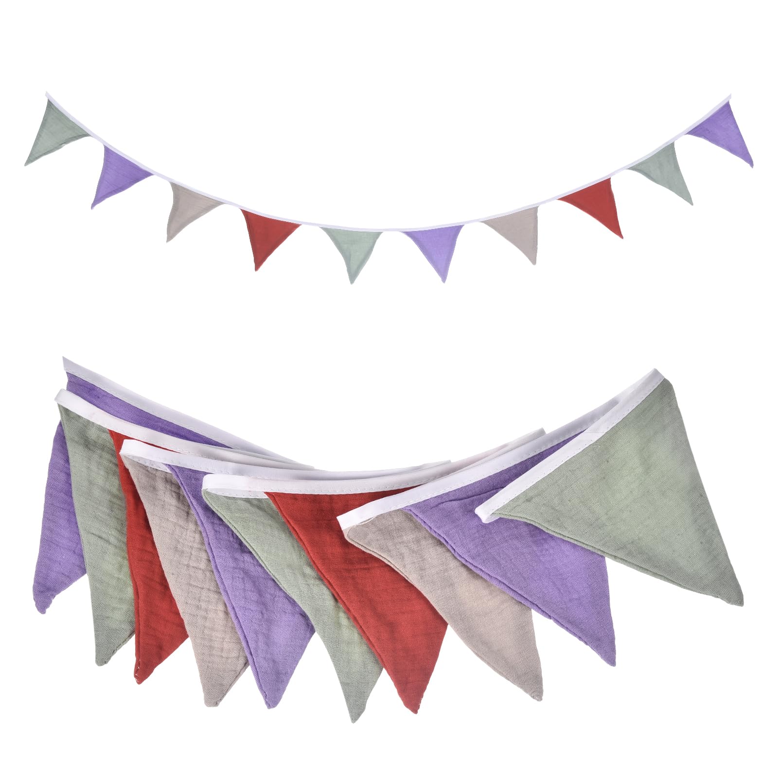 sourcing map Pennant Banner Flags, 236cm x 12cm Cotton Fabric Triangle Flags Wall Decor for Picnic Wedding Christmas Outdoor Birthday Party BBQ Decorations, Purple