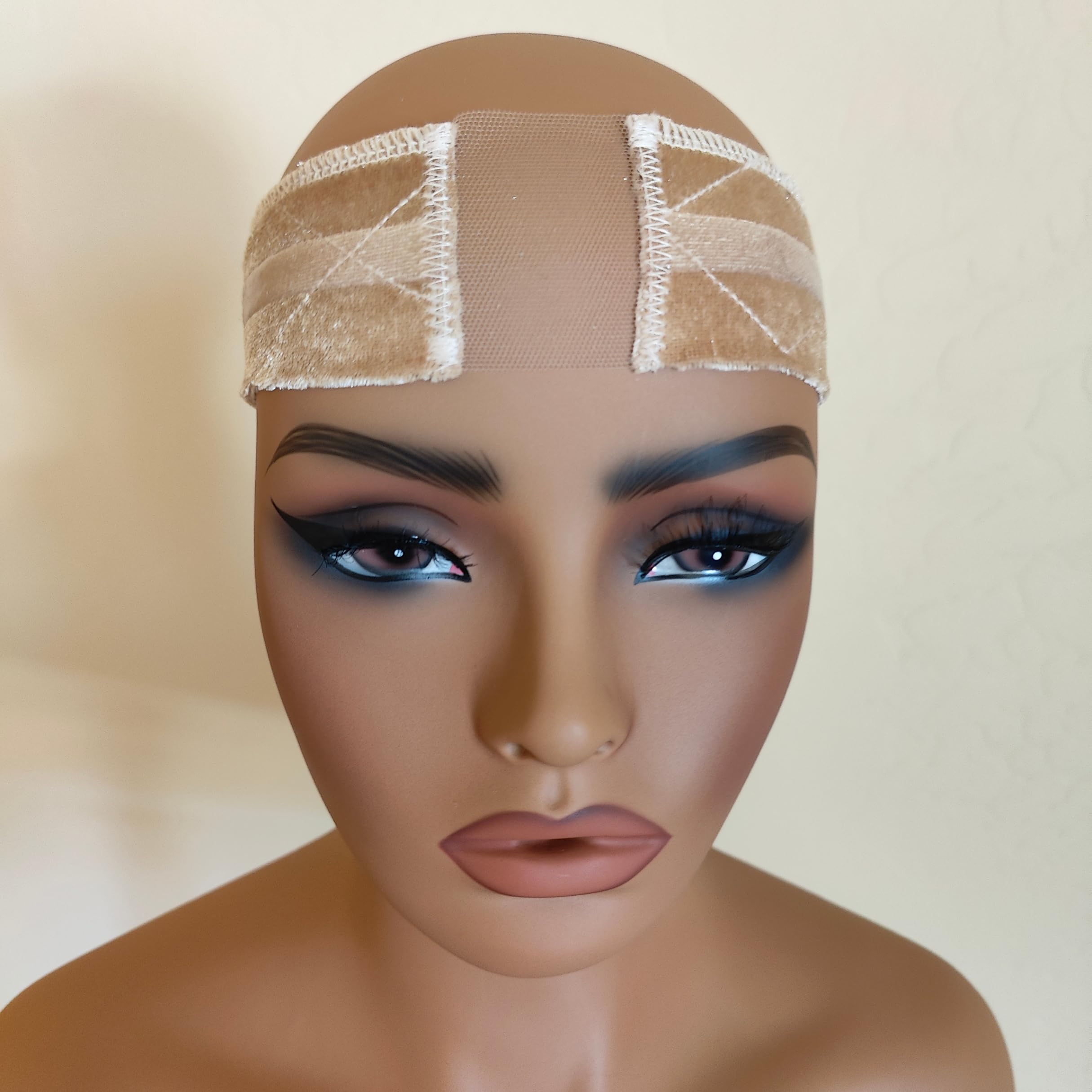 LIT UNICORNS Velvet Grip Wig Band | Silicone and Lace | Adjustable for Lace Front Wigs (Beige)
