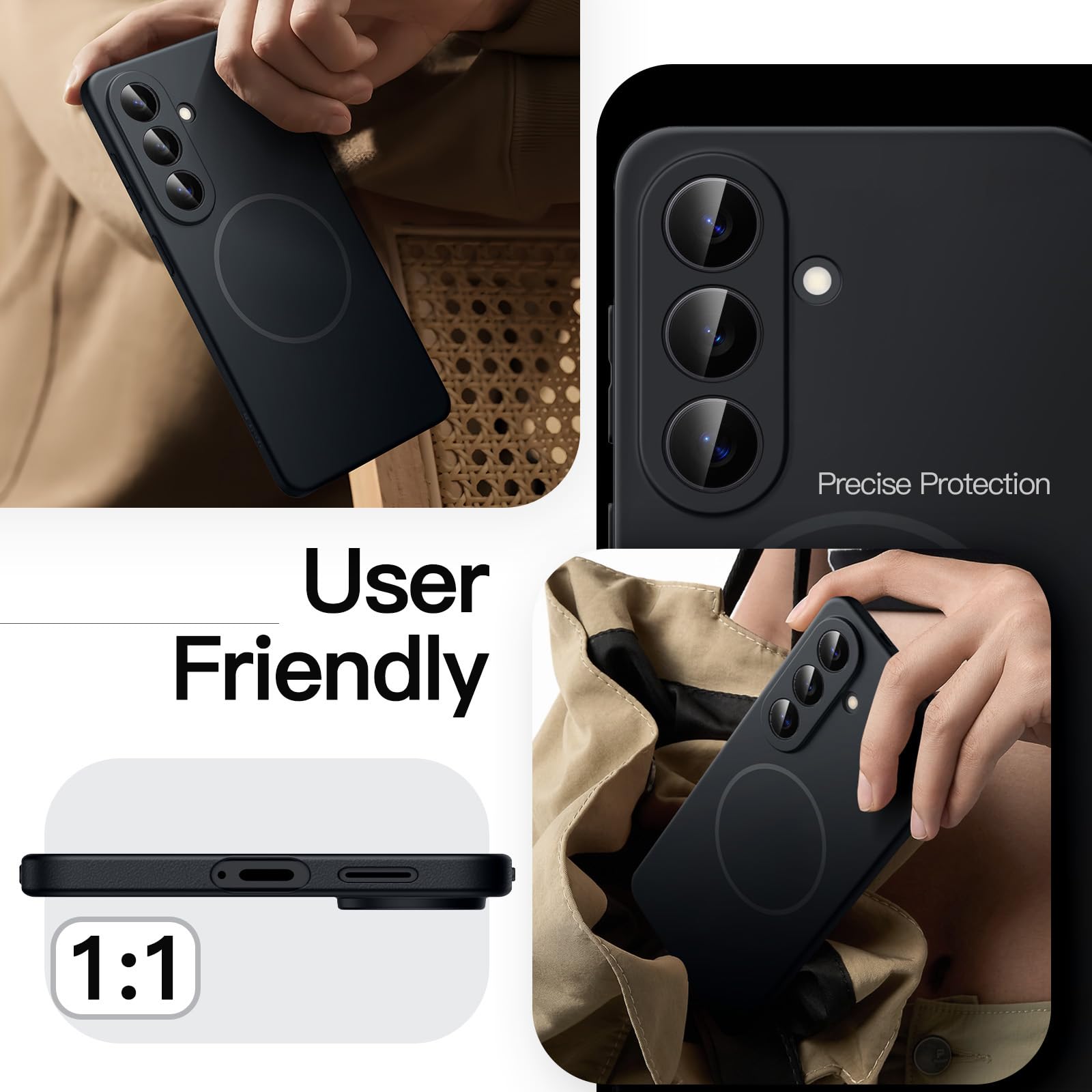 JETech Magnetic Slim Case for Samsung Galaxy S26, Black — Amazon image 7