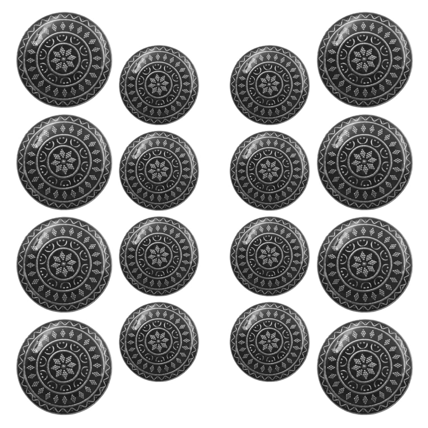 Ani accessories Moroccan Traditional Design Metal Button for Coat Blazer Suit, Sherwani and Indian Dresses Sports Coat Size8 Big and 8 Small (Black)-picture-55