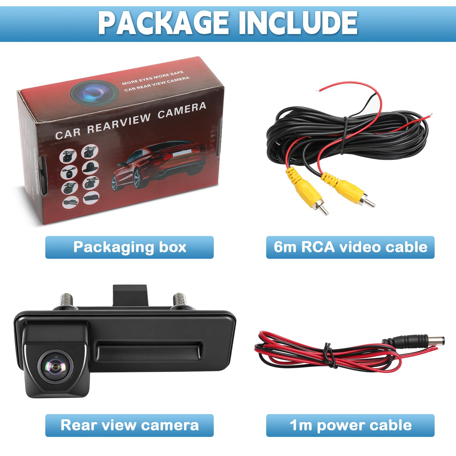 HD 1080P Caméra de Recul de Voiture Remplacement pour Skoda Fabia Audi A1 A3 2012-2015 Yeti Superb Roomster 2010-2016, Grand Angle de 170 Degrés, Vision Nocturne de Voiture