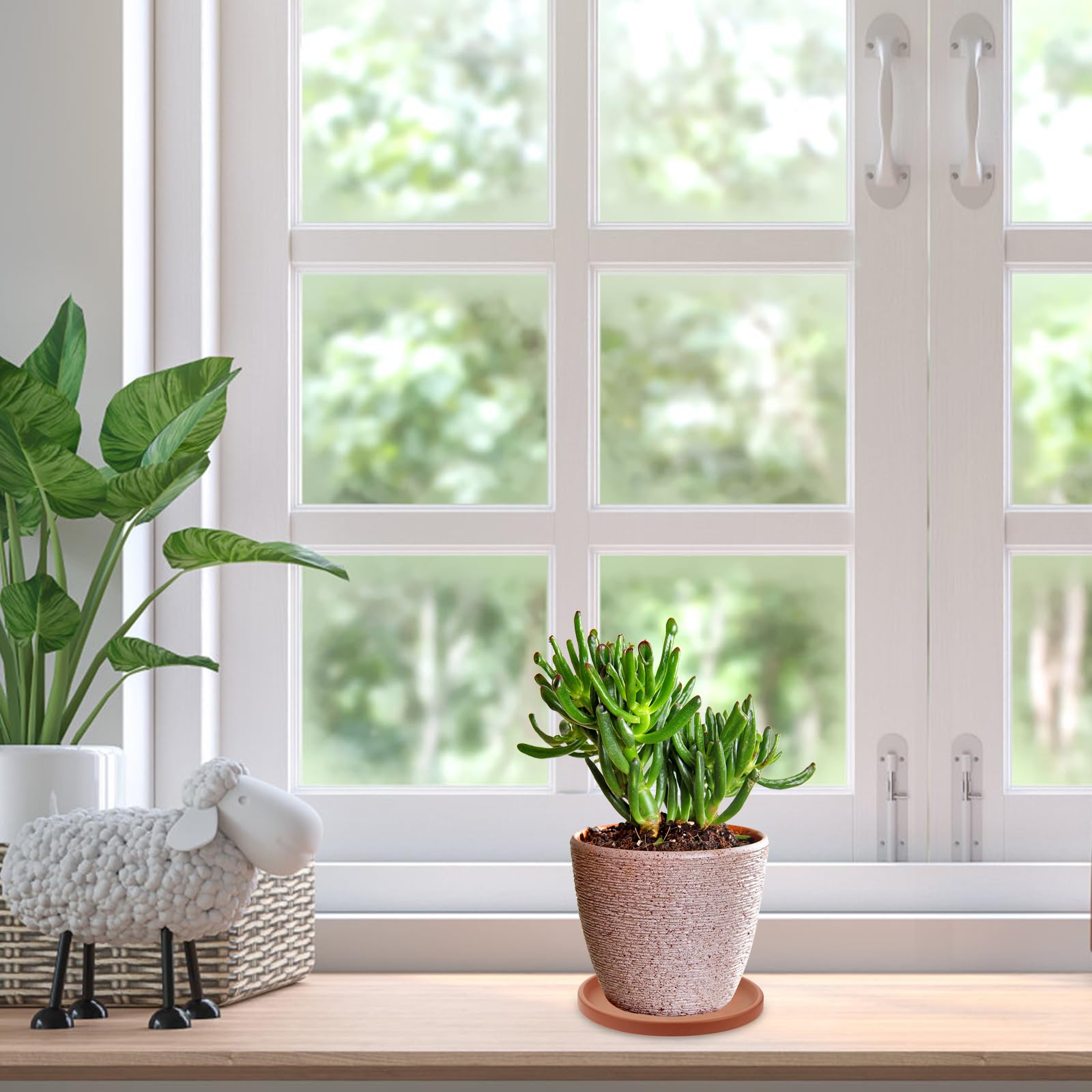 HANABASS Clay Plant Saucers Terracotta Pots Trays 4.7 Inch Plant Pot Saucers Plant Trays for Pots