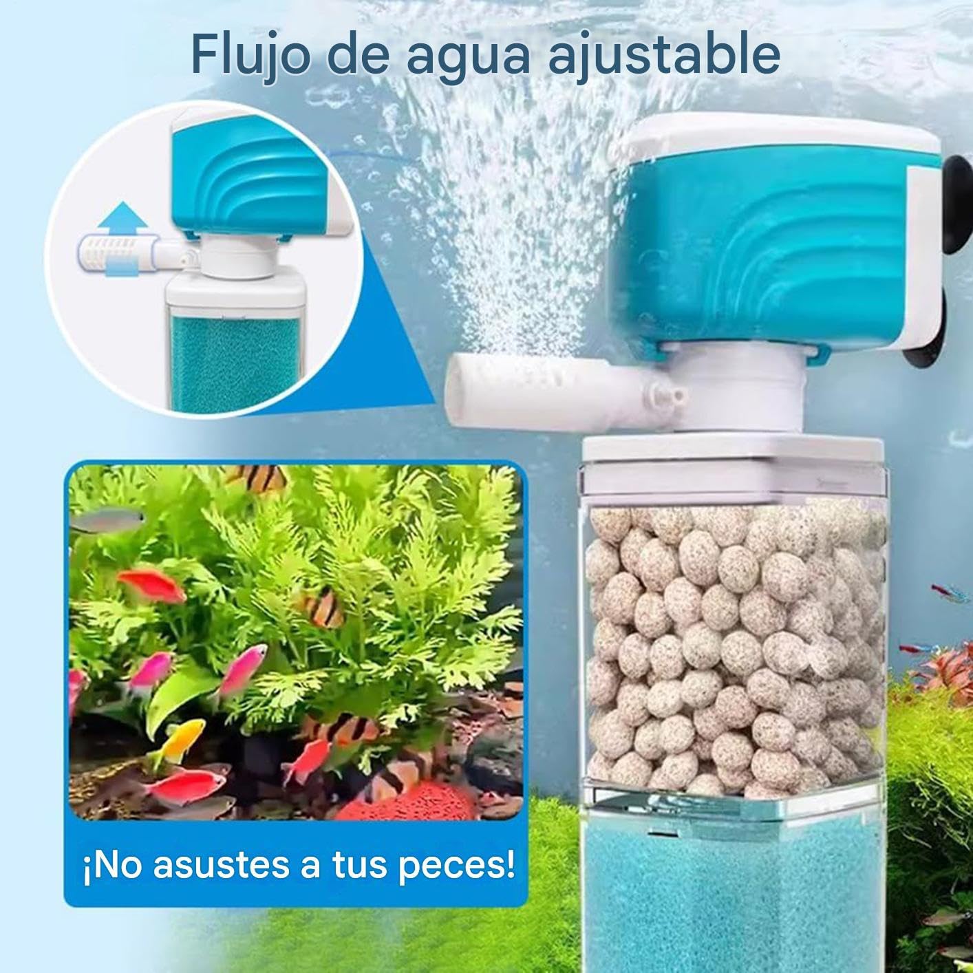 Filtri Per Acquario Potente macchina pulitrice con filtro a spugna | Pompa Filtro Interno Sommergibile Per Acquario Acqua Dolce Marina Laghetto Casa Ufficio Gamberetti